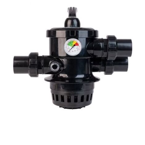 Vanne 6 voies 1,5'' avec manomètre et témoin de turbidité – 3 raccords Ø50mm – Pour groupes de filtration Steiner