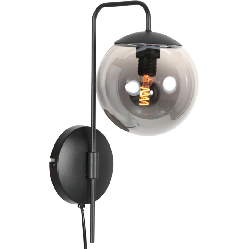 Steinhauer - aplique de pared - Bollique - negro - vidrio metal -