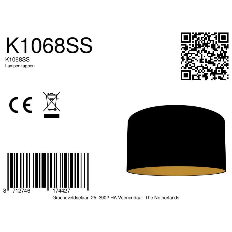 Steinhauer - abat-jour - Shade - noir - lin - ø 40cm - E27 -