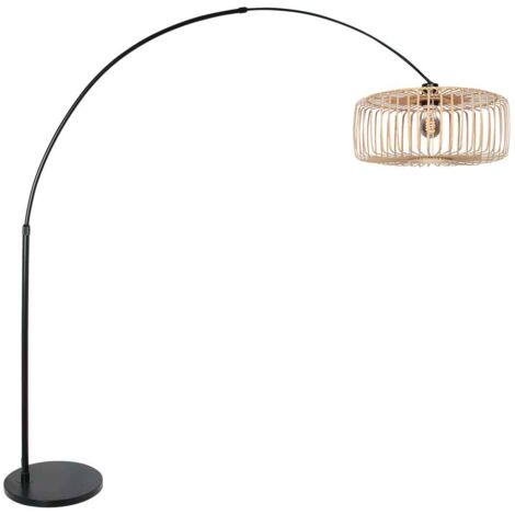Steinhauer - lampadaire - Sparkled Light - noir - bambou métal -