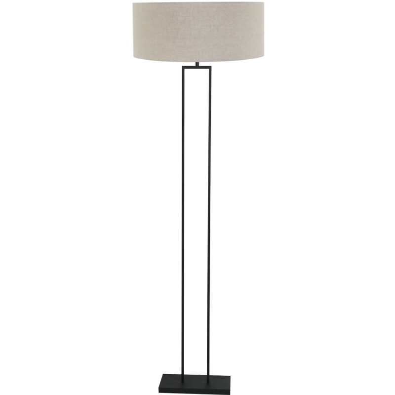 Steinhauer - lampadaire - Stang - noir - lin métal - Ø 50cm - E27 Steinhauer - lampadaire - Stang - noir - lin métal - Ø 50cm - E27