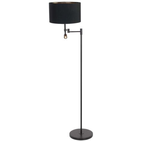 Steinhauer - stehlampe - Stang - schwarz - leinen metall stoff -