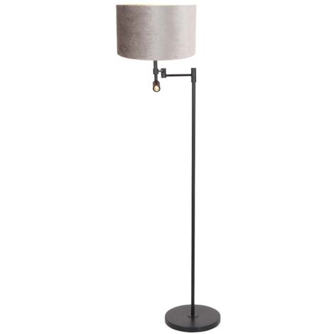 Steinhauer - stehlampe - Stang - schwarz - metall veloursstoff -
