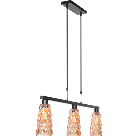 Steinhauer - suspension - Vidrio - ambre noir - métal - lampe