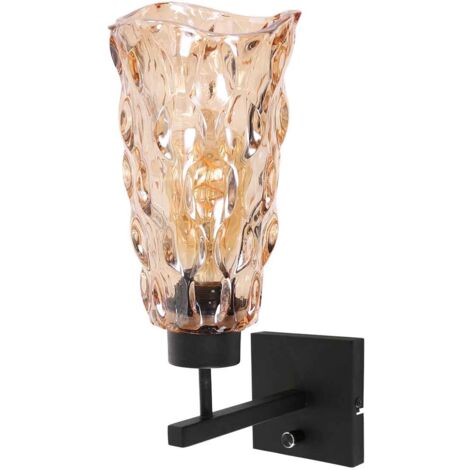 Steinhauer - wandleuchte - Stang - bernstein - glas metall -
