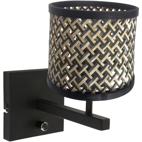 Steinhauer - wandleuchte - Stang - schwarz - bambus metall -