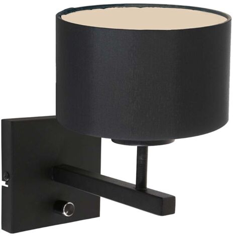 Steinhauer - wandleuchte - Stang - schwarz - metall stoff -