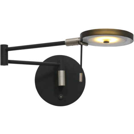 Steinhauer - wandleuchte - Turound - schwarz - glas metall -