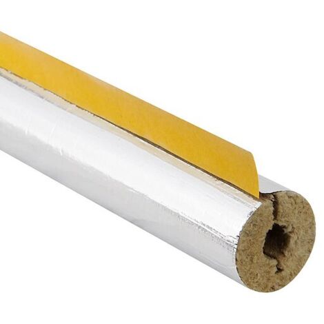 Steinwoll-Rohrschalen alukaschiert für Rohr 15 mm - Dämmschichtdicke 15 mm - geschlitzt - selbstklebend - Länge 1 m - 50% GEG