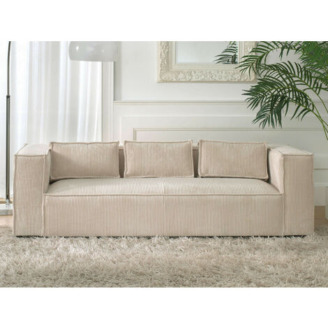 Stella – 3-sitzer einzelsofa – aus cord – moderner stil - beige
