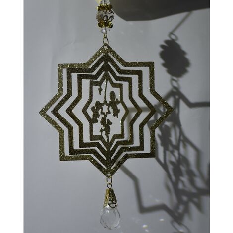 Stella 3d per addobbi albero di natale in oro metallo da decorazioni natalizi