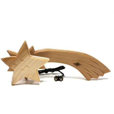 PERAGASHOP STELLA COMETA IN LEGNO CON LUCE PER PRESEPE 13X5 CM