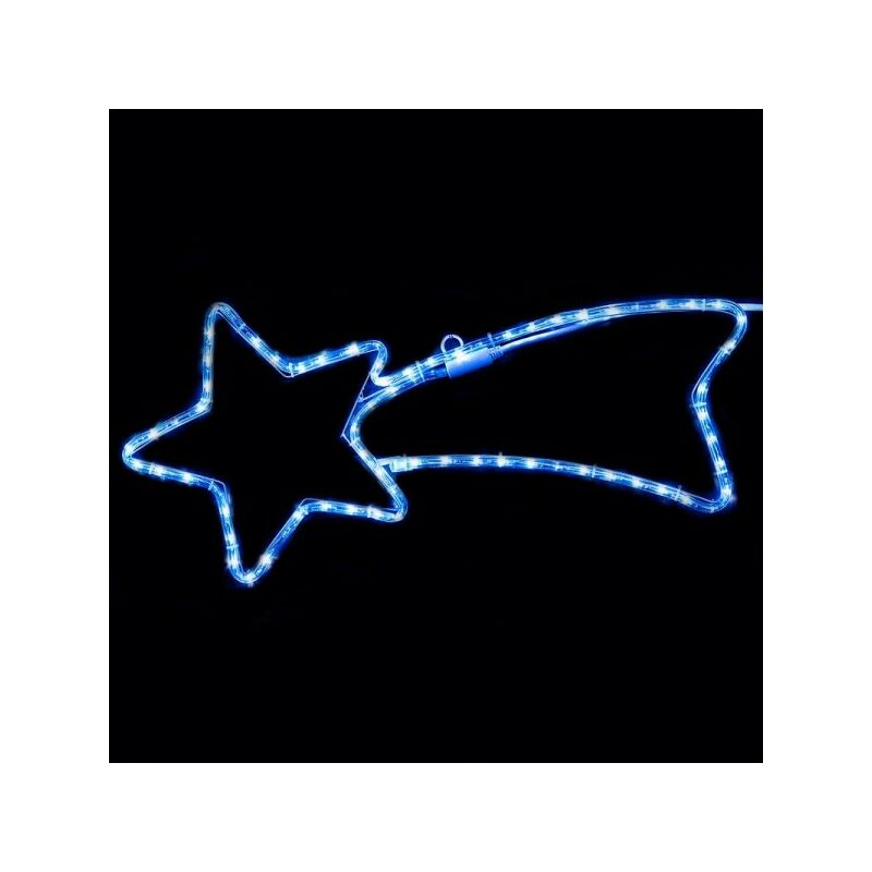 Stella Cometa Luminosa Di Natale.Stella Cometa Luminosa 65cm Tubo Luminoso A Led Blu Effetto Flashing 11326