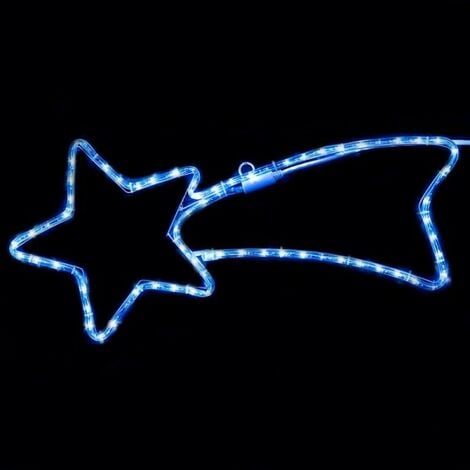 Stella Luminosa Di Natale.Stella Cometa Luminosa 65cm Tubo Luminoso A Led Blu Effetto Flashing 11326