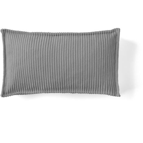 Stella - coussin - en velours côtelé - 32x57 cm - gris clair