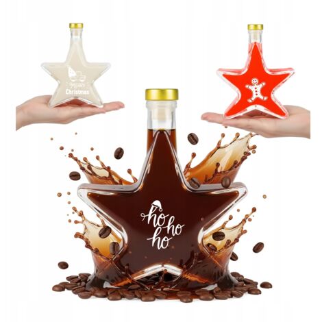 STELLA DI NATALE bottiglia 200 ml CON STAMPA per tinture e liquori PER NATALE