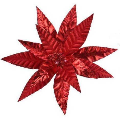 STELLA DI NATALE GLITTER VELVET ROSSO D11 ASSORTITA PREZZO CAD UNO