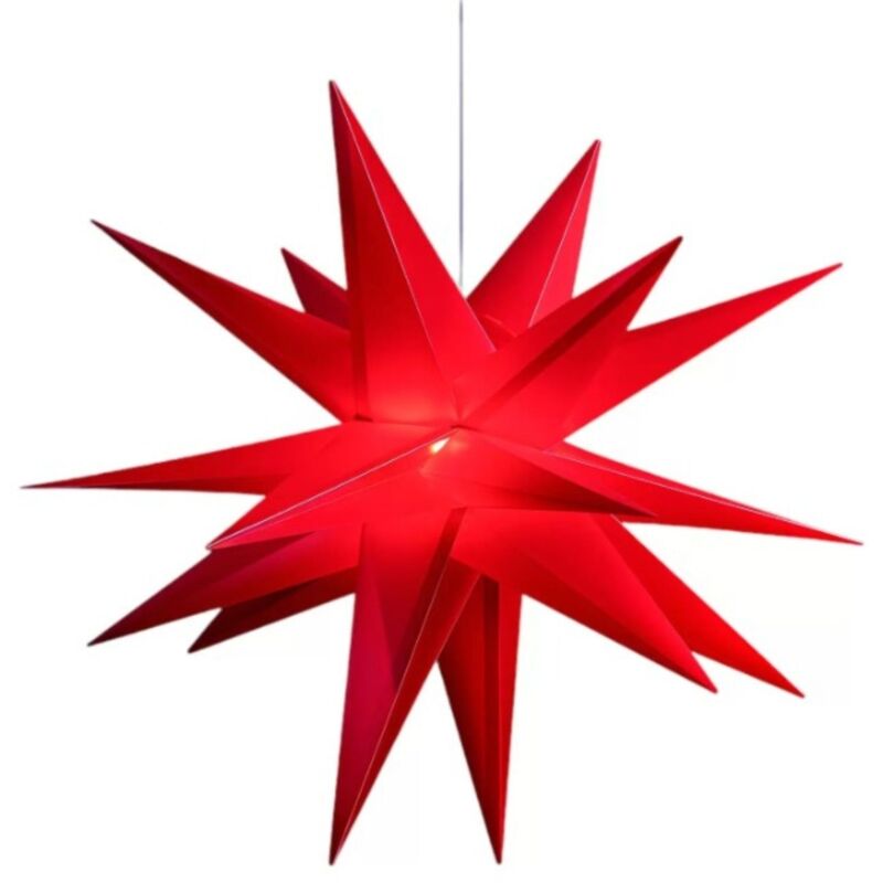 Stella Luminosa Rossa Led a 18 punte Luce Bianca