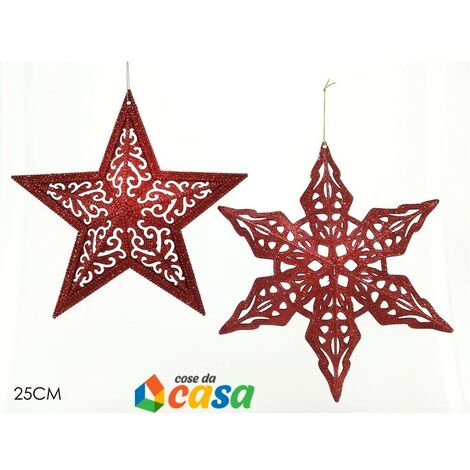 Stella rossa da 25cm per albero di natale decorazioni addobbi natalizi vetrina