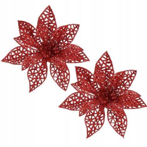 STELLA ROSSA DI BETLEMME GLITTER 2x CLIP 9 cm