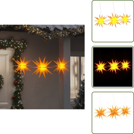 Stelle di Natale - vidaXL Luci di Natale con LED 3 pz Pieghevoli Gialle - Luci a LED