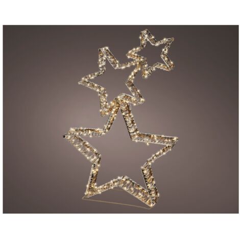 IPERBRIKO Stelle Oro c/led bianco caldo 10x51x80cm OUT
