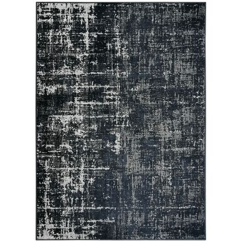STELLE - Tapis effet patiné vintage gris/noir 160x230 - Gris