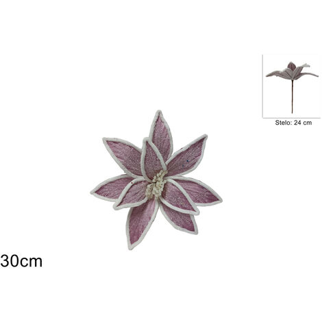 STELO FIORE CON PELLICCIA DIMENSIONE CM.30 COLORE LILLA