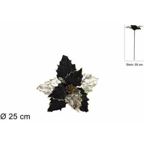 STELO FIORE NATALIZIO NERO ALTO 50CM DIAM 25