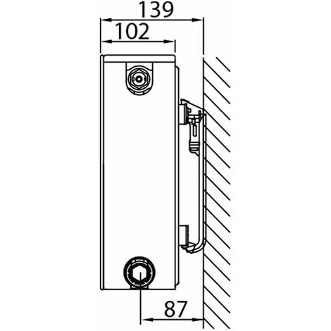 Stelrad Planar Plan-Ventilheizkörper, Typ 22, zweireihig zwei Konvektoren