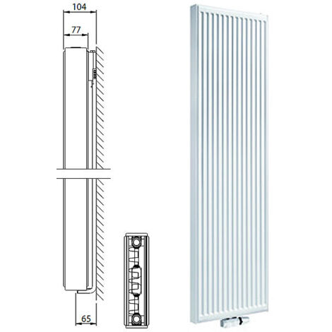 Stelrad Profil Vertikalheizkörper Vertex Typ 21 1800x300, 0274182103
