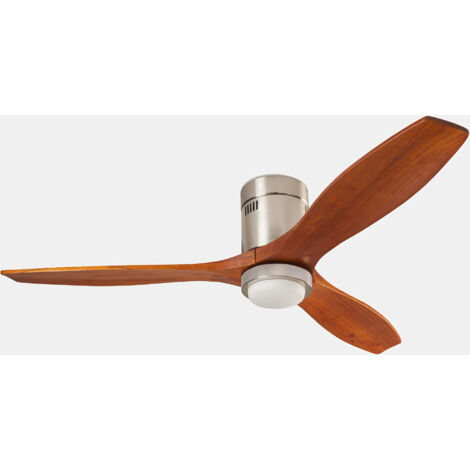 STEM  Ventilador Diametro 1370mm  Selección de Temperatura de Color  Color niquel satinado  Palas Acabado de Madera Oscura