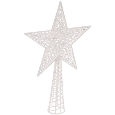 Stemma a stella glitterato H.38cm bianco - Feeric lights & christmas