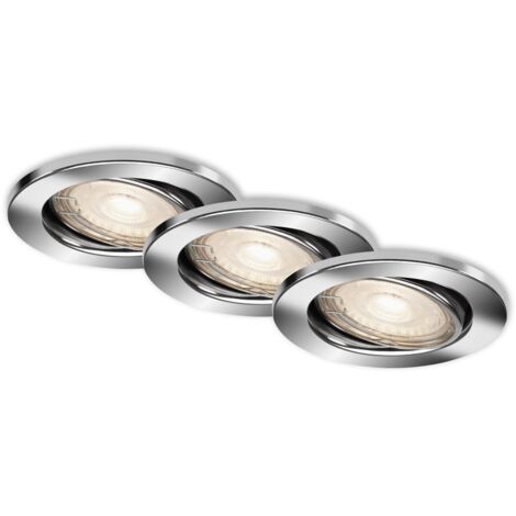 STEN SET 3 FARETTI INCASSO D.8,6CM/5W/460 LM CROMO