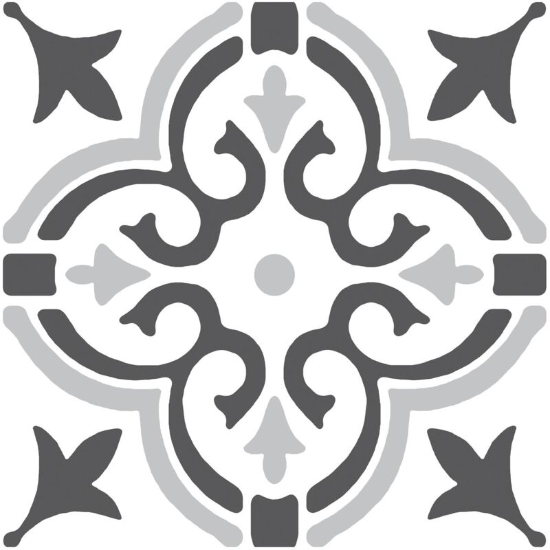 D-C-Fix Stencil Motif Grey 30.48 x 30.48cm Self-adhesive Vinyl Floor Tiles Pack 11, Grey
