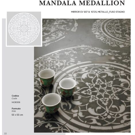 Stencil novacolor mandala medallion 53x53 cm decorativo su carta speciale