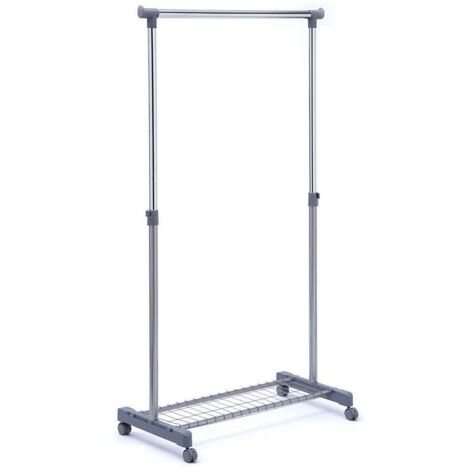 Stender grigio/cromo estensibile con rete portaoggetti
