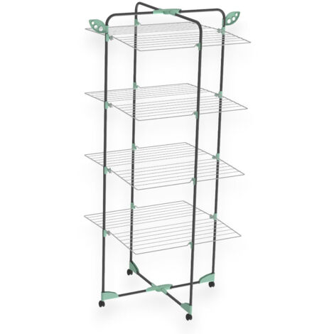 Stendibiancheria con ruote per bagno 68x68xH112 cm
