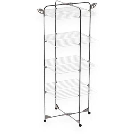 Stendibiancheria con ruote per bagno 68x68xH155 cm