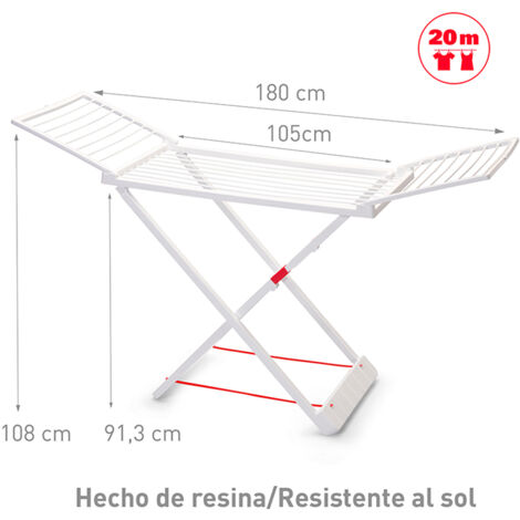 Stendibiancheria da Terra, Stendibiancheria Pieghevole da Terra, Bianco, a Forma di Ala, Semplice, per Asciugare Asciugamani, Asta per Trapunta, per Esterni-RAPANDA