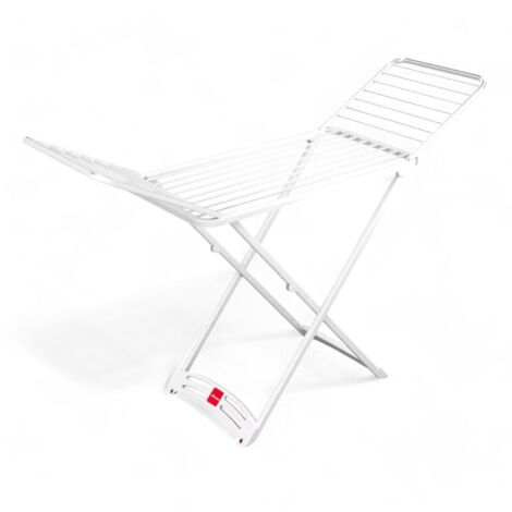 Stendibiancheria in resina 20 metri con ruote e scanso appendiabiti pulsante blocco e sblocco snodo dimensioni 182x55x88 cm