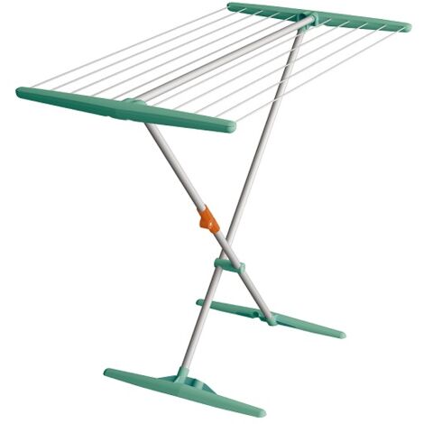 Stendibiancheria Juwel Superdry Basic (con fili per stendere, lunghezza di asciugatura 11 m, colore menta, alluminio, per bagno + balcone) 40804