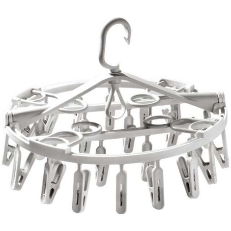 Stendibiancheria pieghevole per calzini con 24 clip, stendibiancheria, porta calzini per stendibiancheria, porta biancheria intima