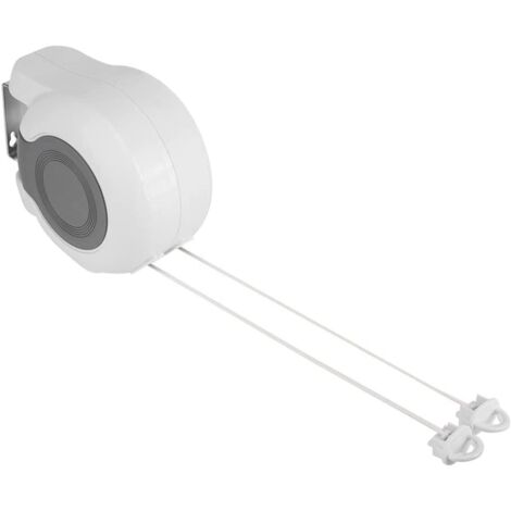 Stendibiancheria retrattile da 13 m, stendibiancheria retrattile da esterno, stendibiancheria da esterno, per montaggio a parete con 2 stendibiancheria, per bagno, balcone, giardino (2 x 13 m)