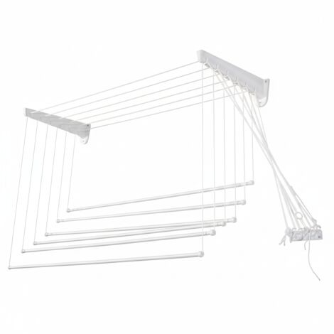 Stendibiancheria Saliscendi da Parete/Soffitto in Resina 120x70 cm – Salvaspazio e Antiruggine
