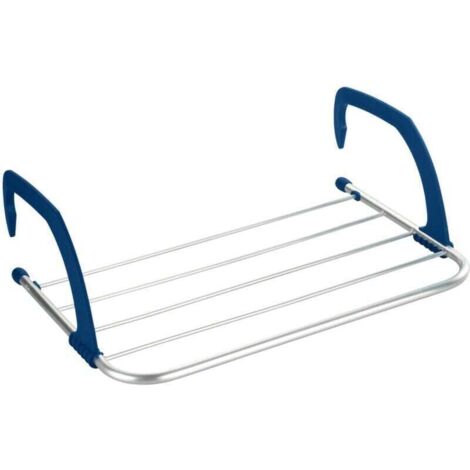 Stendibiancheria, stendibiancheria per termosifone o stendibiancheria da balcone esterno, lunghezza di asciugatura 3 m, Alluminio - Polipropilene, 34x16x53,5 cm, Lucido - Blu