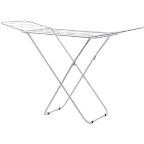 Stendibiancheria, stendibiancheria pieghevole con aste, stendibiancheria indipendente, per interni/esterni, biancheria da letto e vestiti, bianco