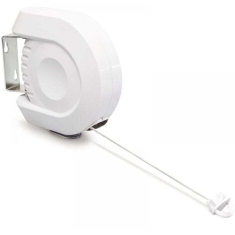 Stendibiancheria telescopico, 15 m, interno/esterno, stendibiancheria, filo per stendere, plastica, bianco