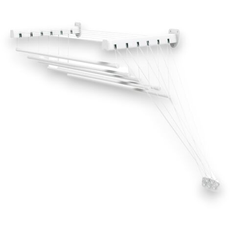 Stendino 6 Metri Spazio Stendibiancheria A Parete Gimi Lift 100 - 6 Metri Di Corda In Acciaio, Sistema Saliscendi Organizzazione Casa - Foto 5