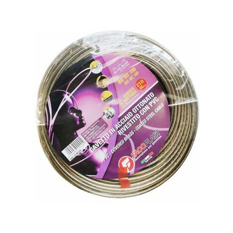Stenndibianchery -Kabel in Messing mit gummierten Plastikrolle 100 Meter - Carico kg 210